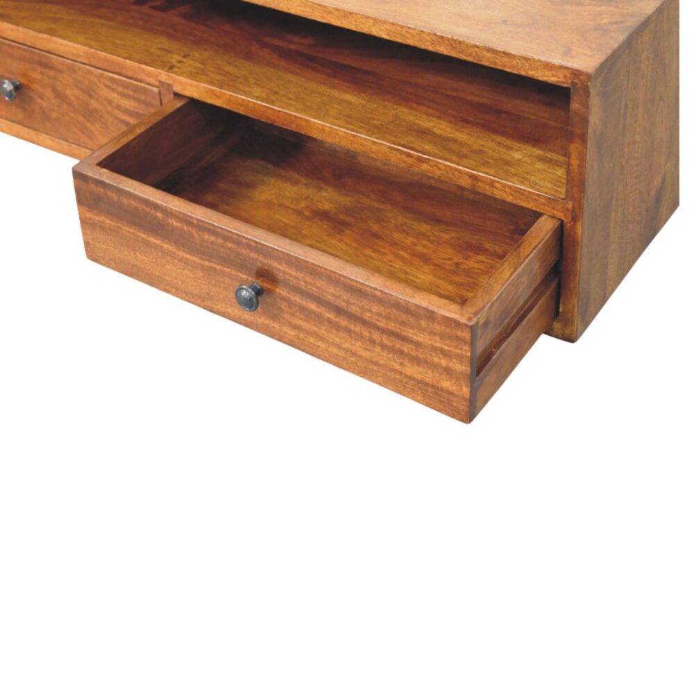 Lunar 2 Drawer Chestnut Wall Mounted Media Unit - Image 7
