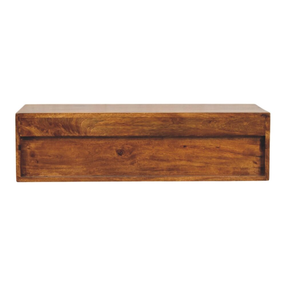 Lunar 2 Drawer Chestnut Wall Mounted Media Unit - Image 9