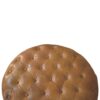 Brown Buffalo Leather Round Ottoman with Castor Legs - Image 7