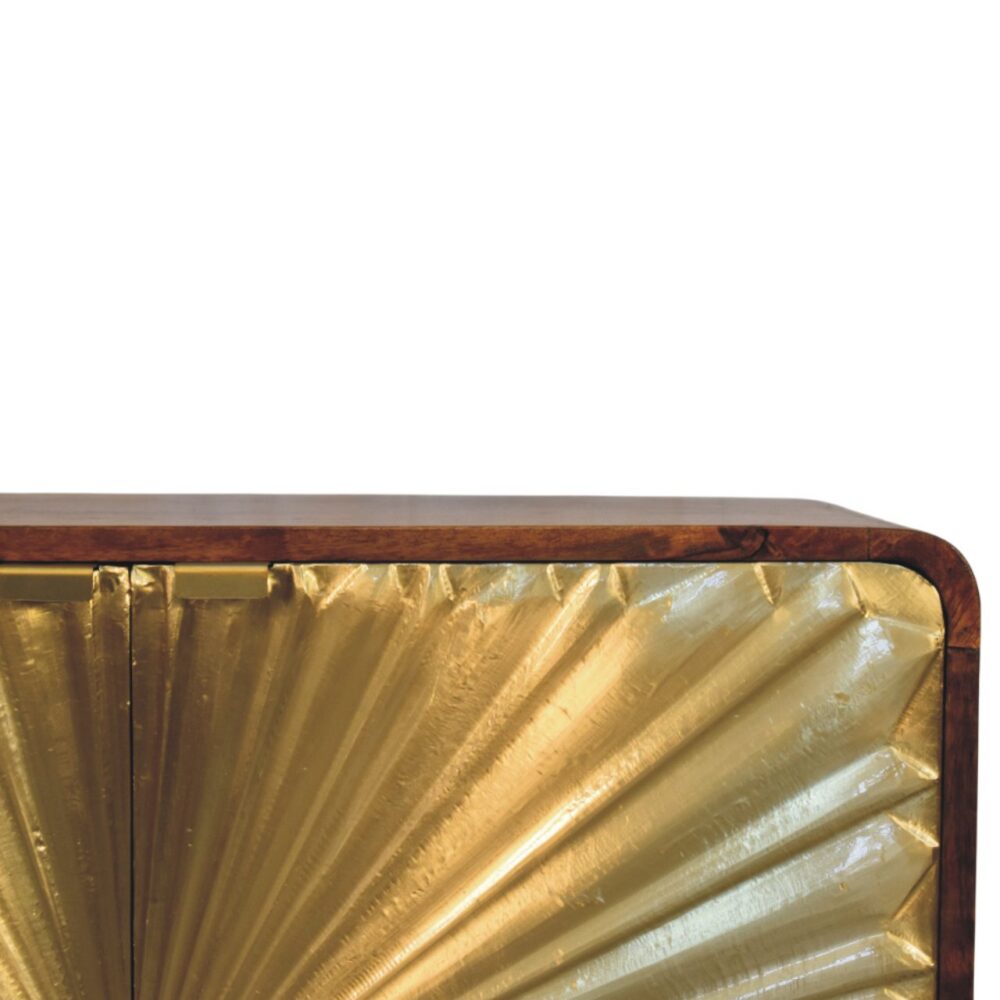 Avora Brass Embossed 2 Door Chestnut Cabinet - Image 4