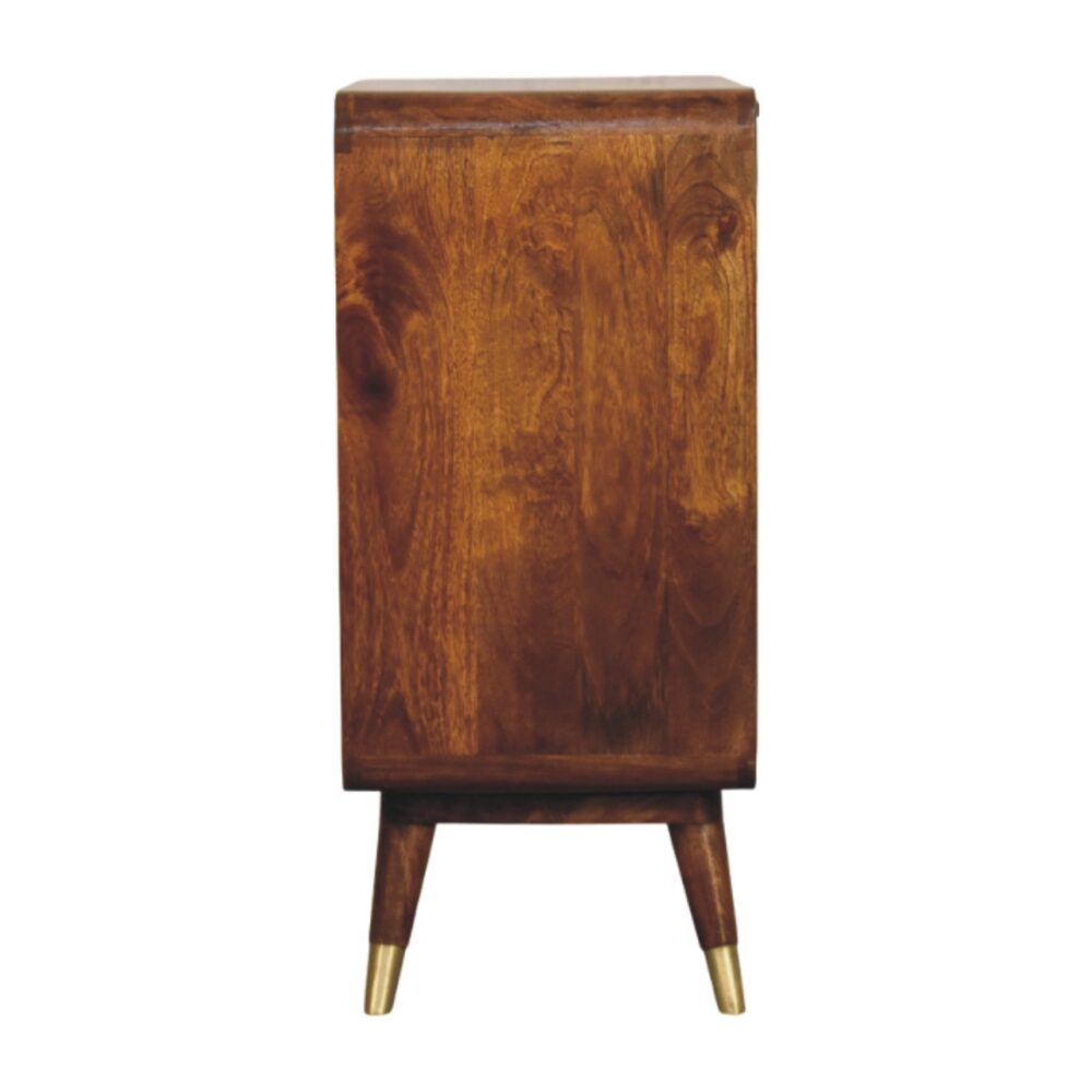 Avora Brass Embossed 2 Door Chestnut Cabinet - Image 8