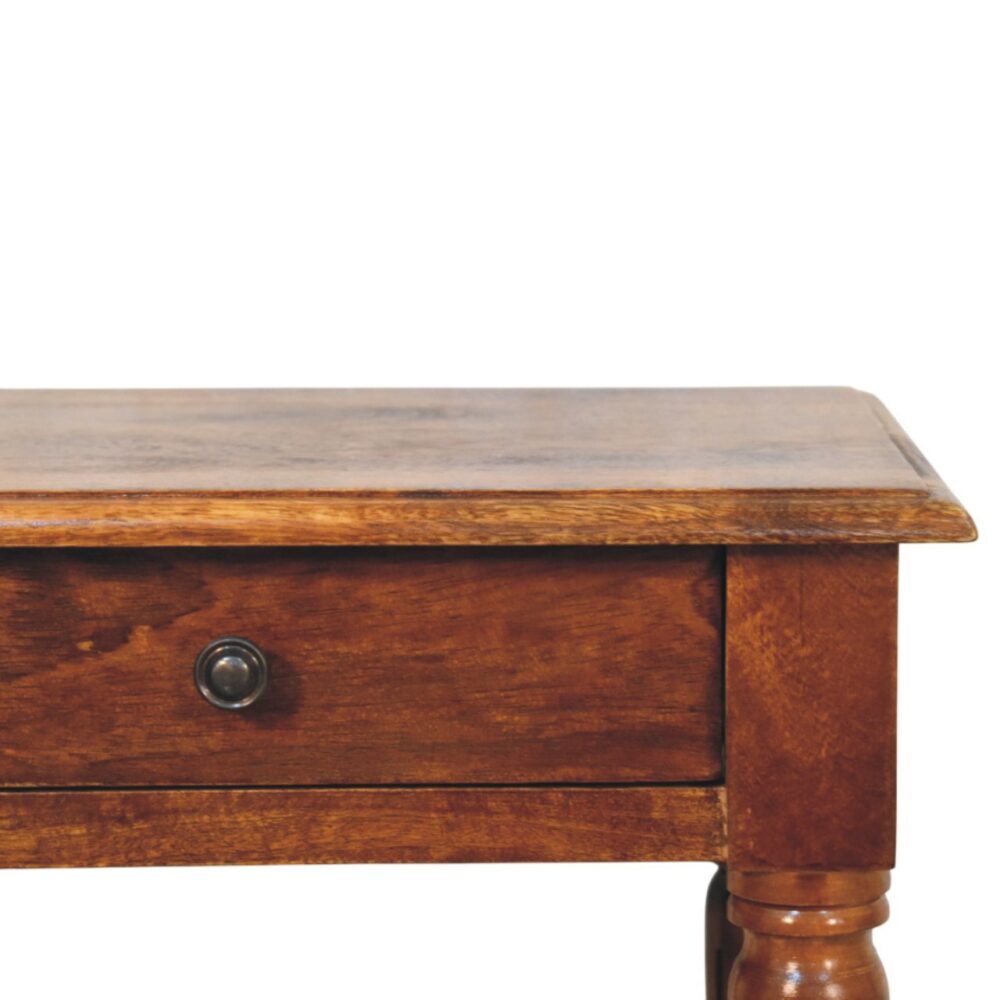 Turned legs Chestnut 1 Drawer Side Table - Image 4