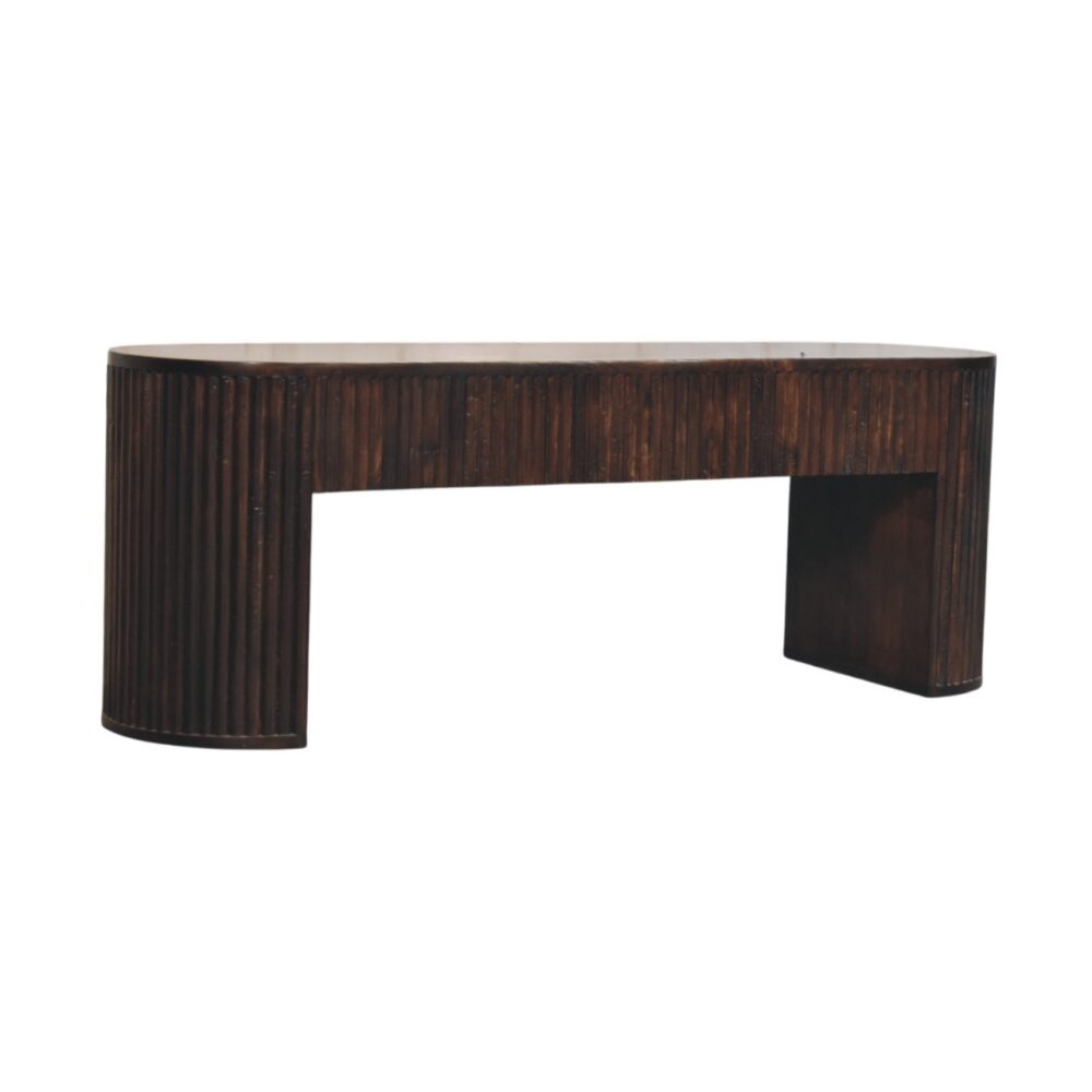 Velvet Mocha Fluted Bench - Image 2