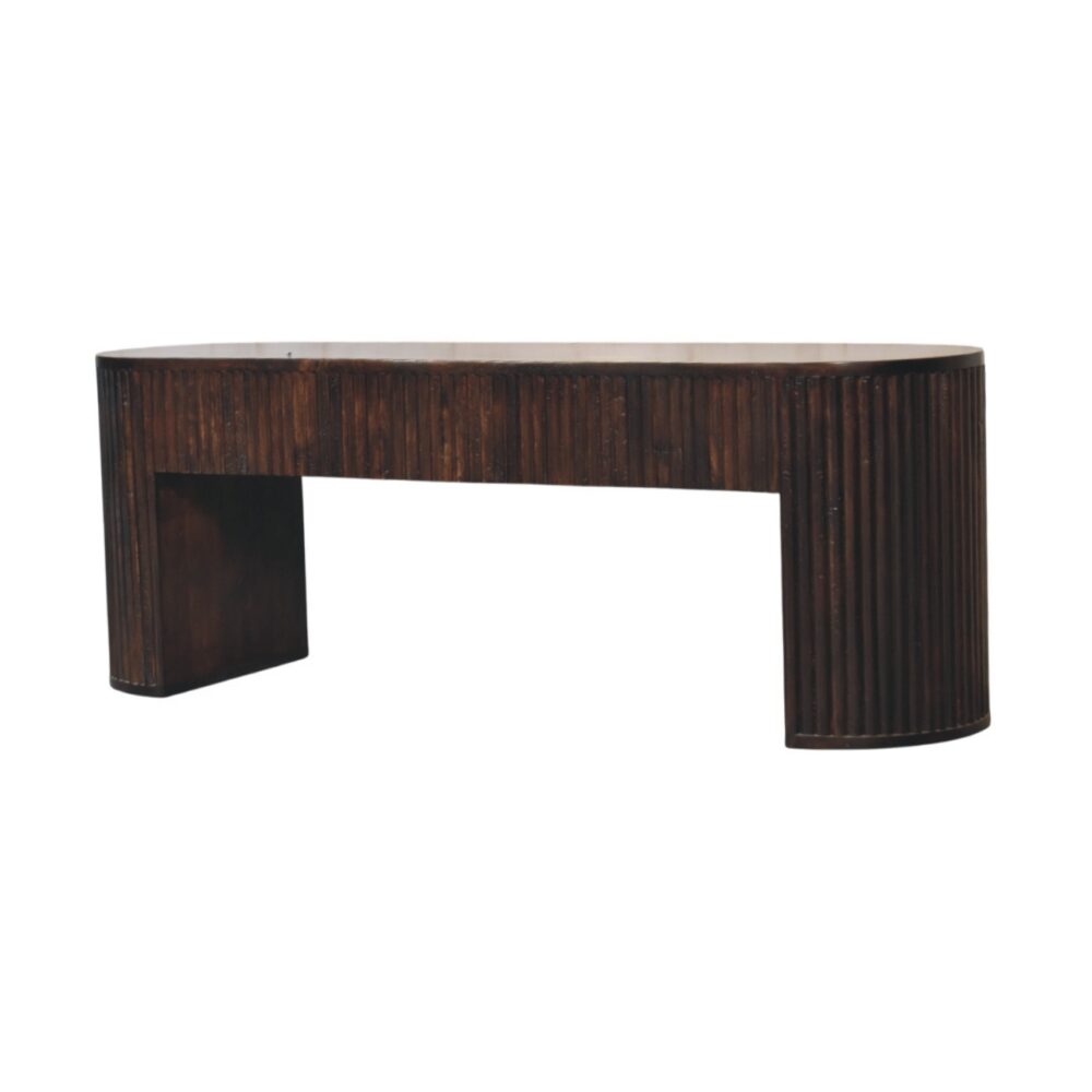 Velvet Mocha Fluted Bench - Image 3