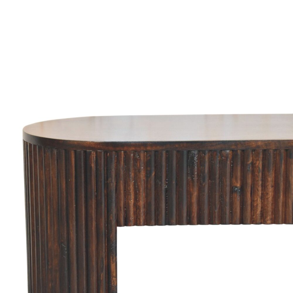 Velvet Mocha Fluted Bench - Image 4