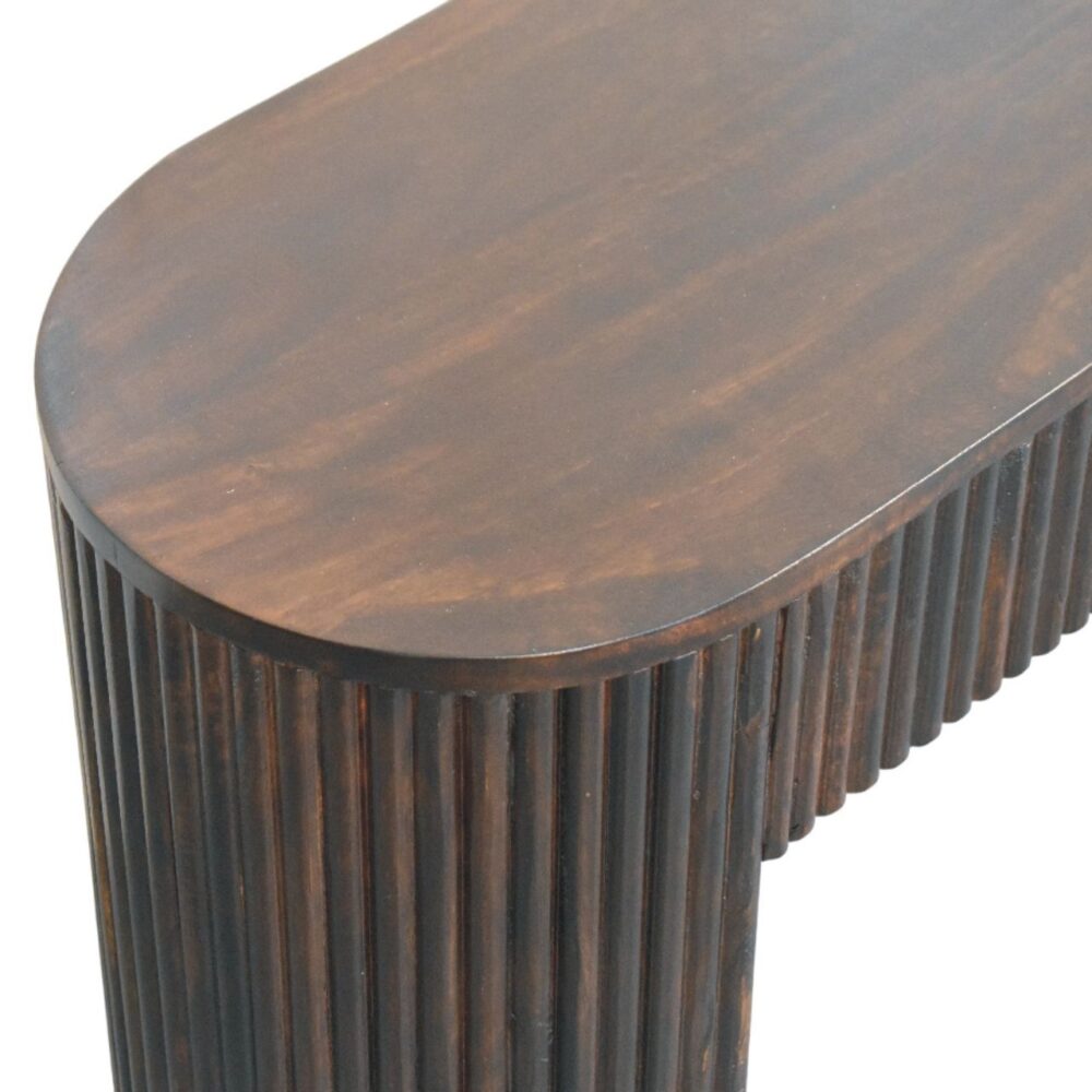 Velvet Mocha Fluted Bench - Image 5