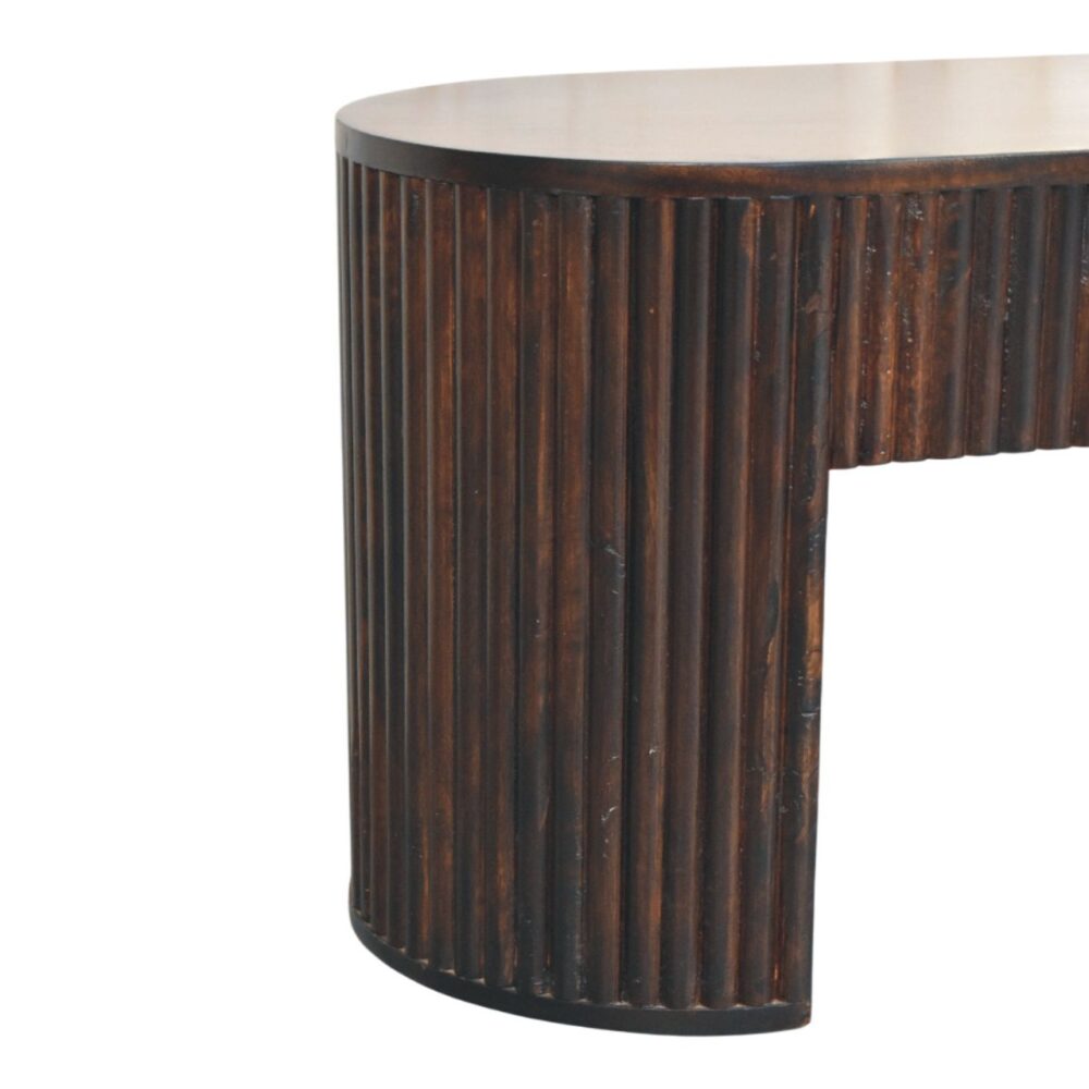 Velvet Mocha Fluted Bench - Image 6