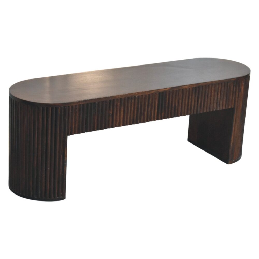Velvet Mocha Fluted Bench - Image 7