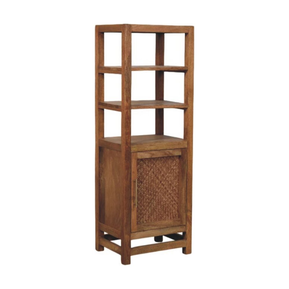 Solid Wood Open Shelf Unit with Cabinet - Image 2