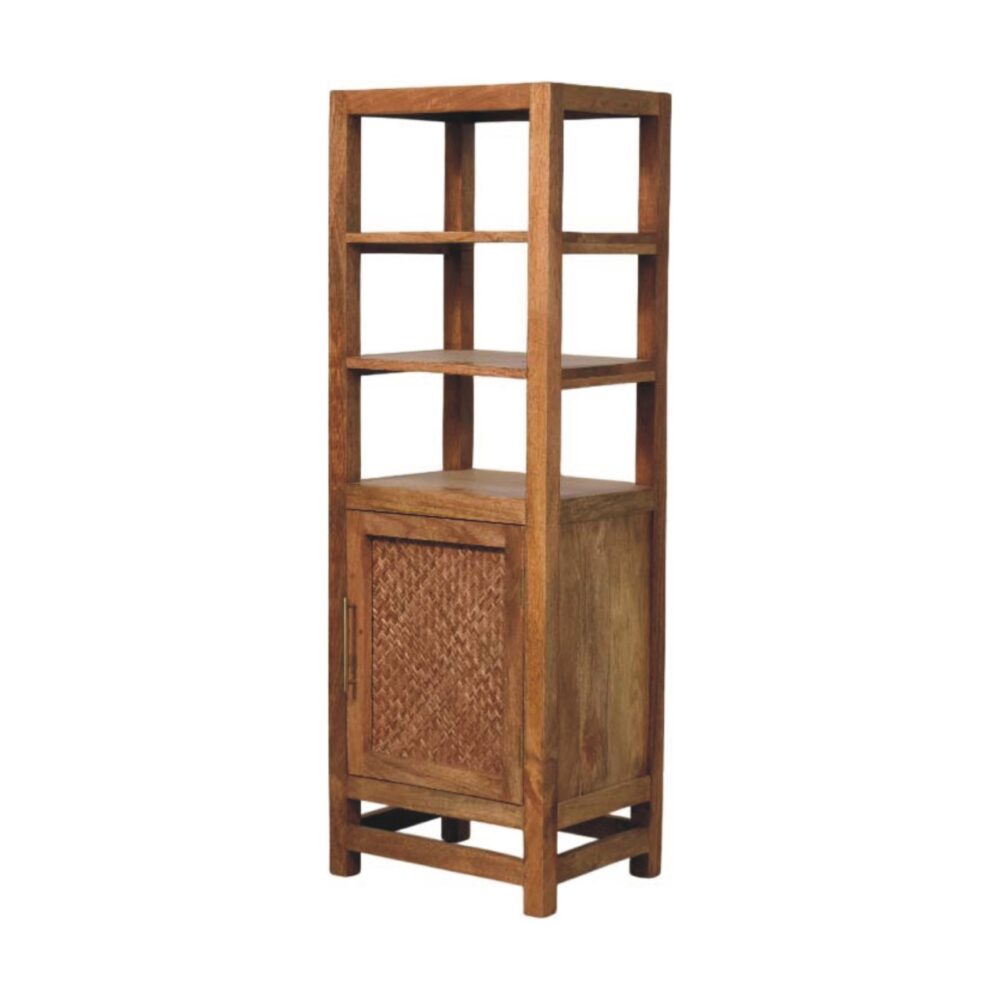 Solid Wood Open Shelf Unit with Cabinet - Image 3