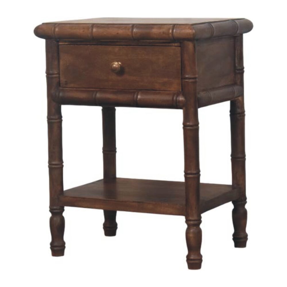Bamboo Carved Bedside Table - Image 3
