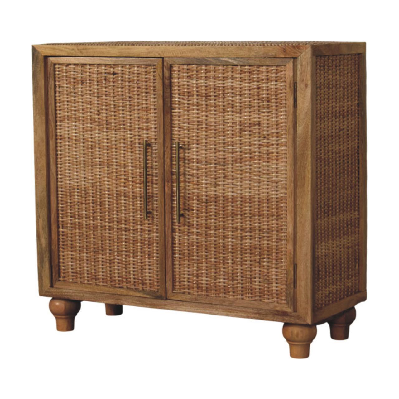 Rattan Oak 2-Door Cabinet - Image 2