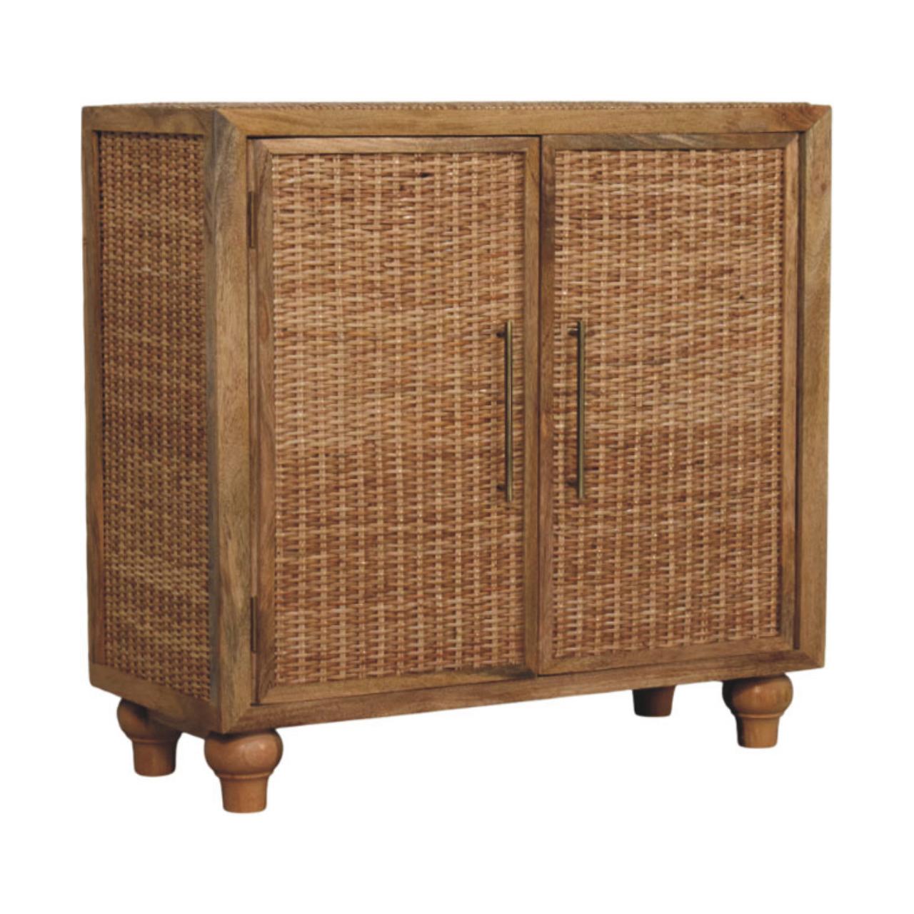 Rattan Oak 2-Door Cabinet - Image 3