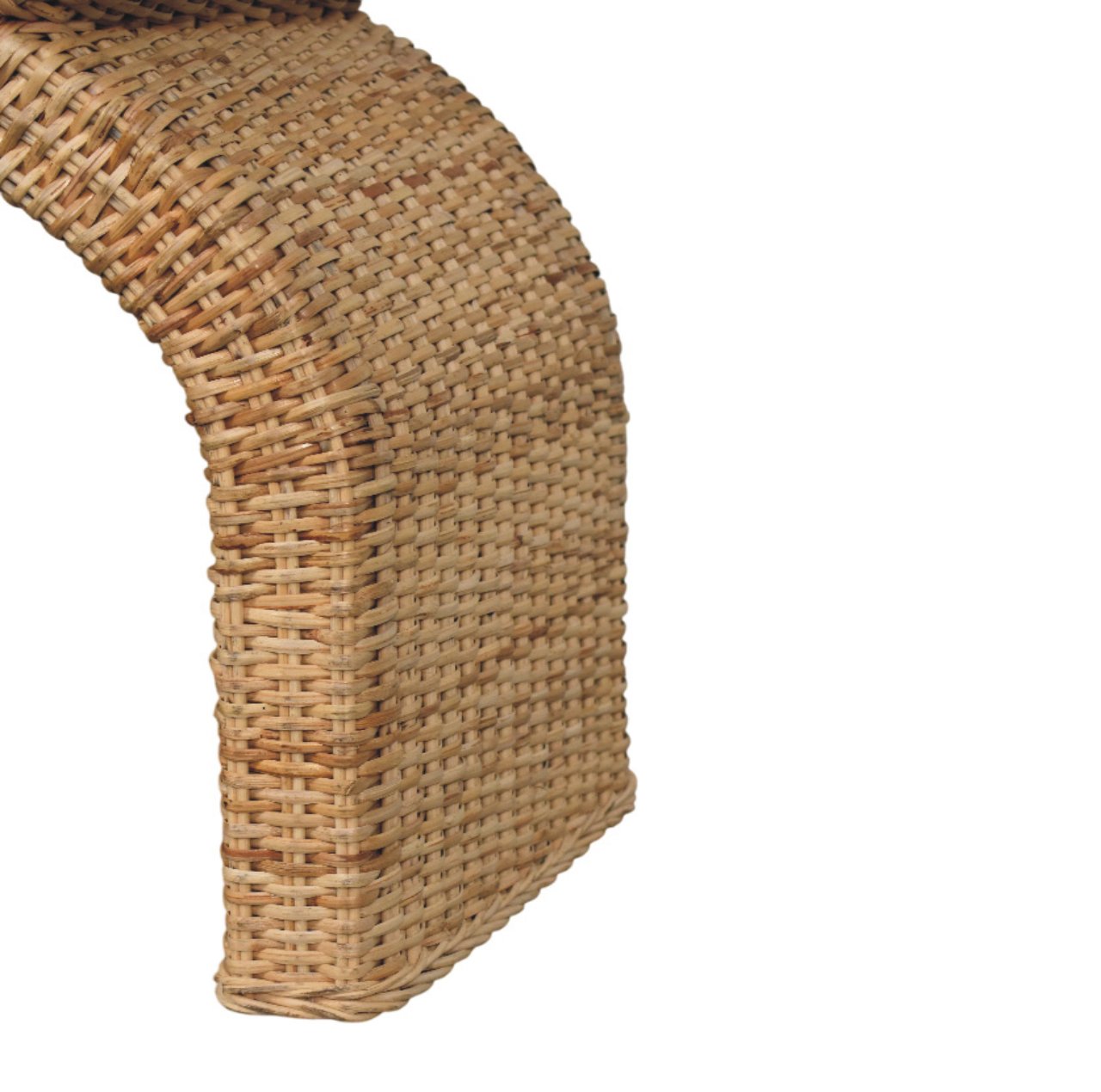 Rattan Weave Boucle Bench - Image 9