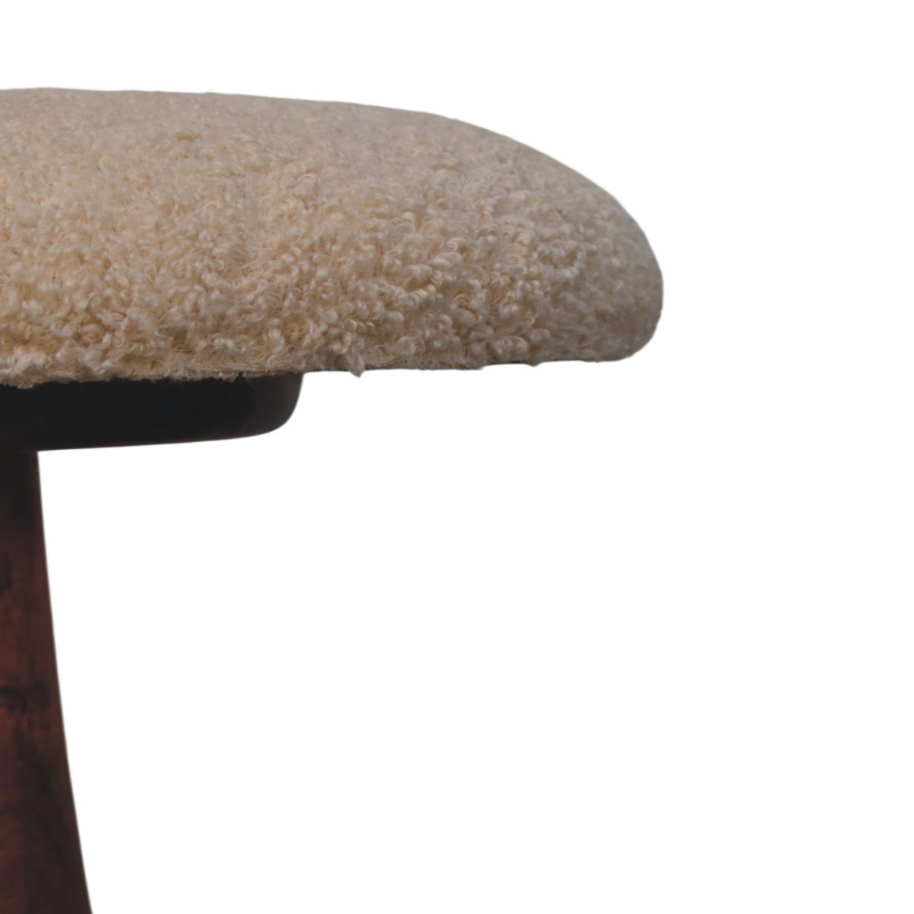 Boucle Teak Accent Stool - Image 3