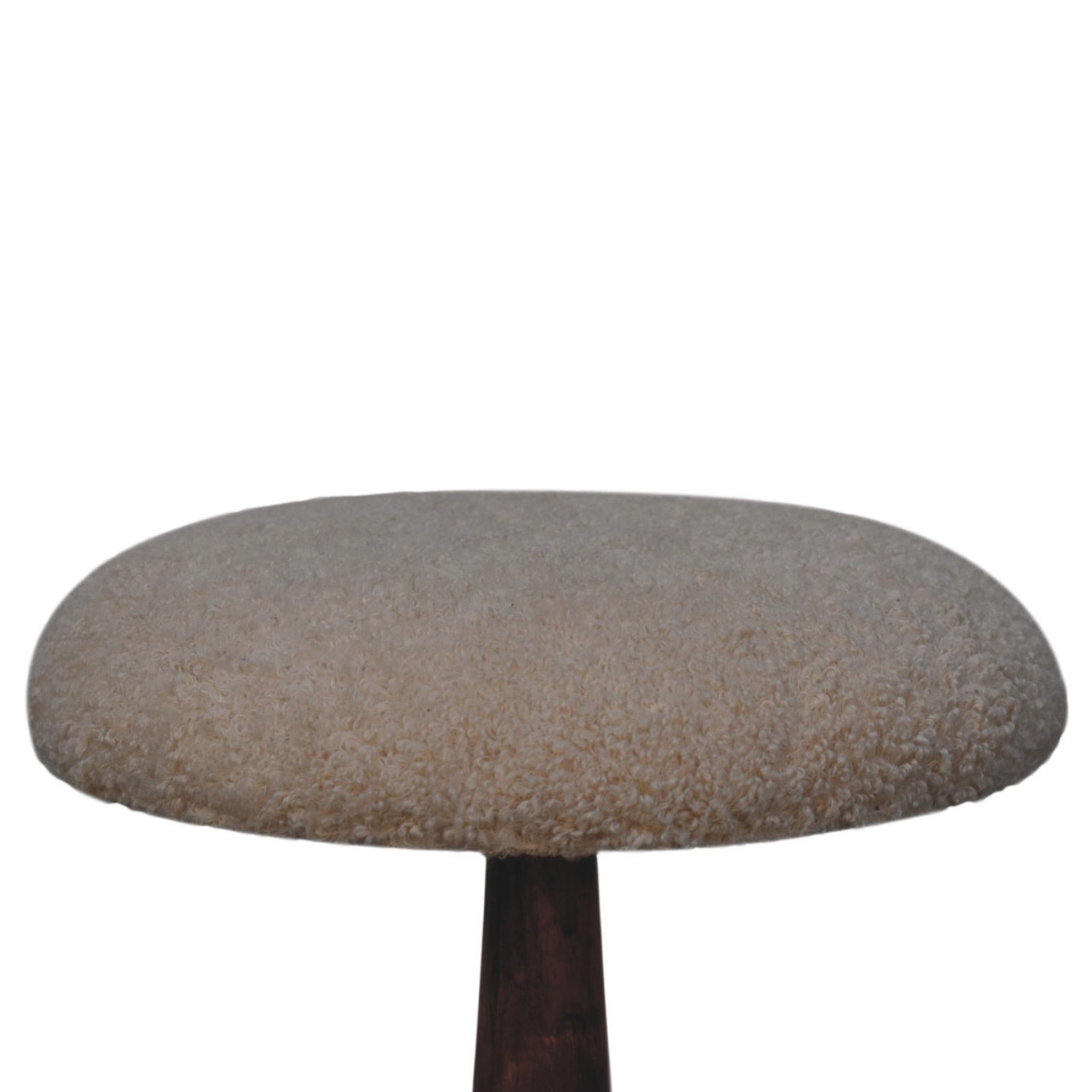 Boucle Teak Accent Stool - Image 4