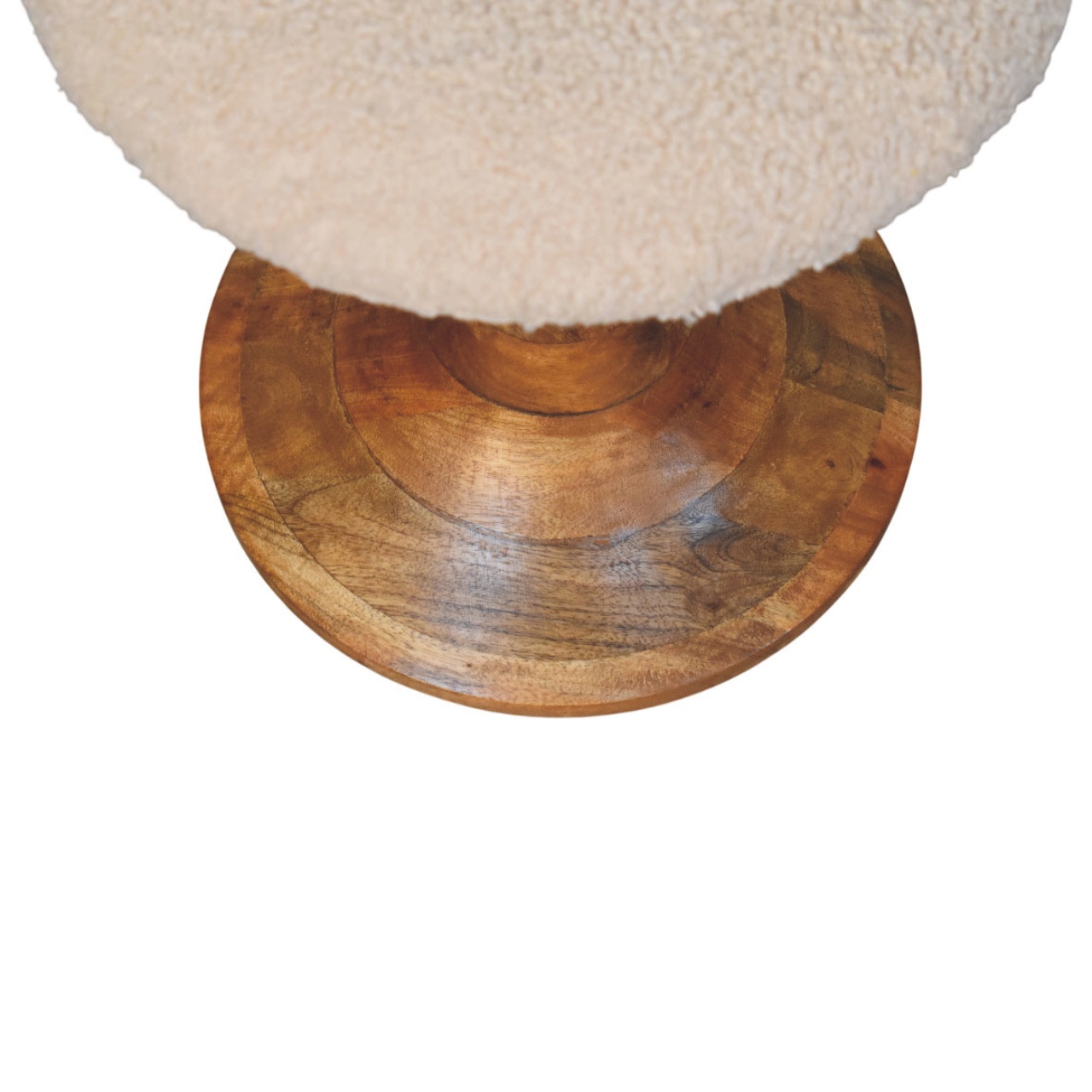 Boucle Teak Accent Stool - Image 5