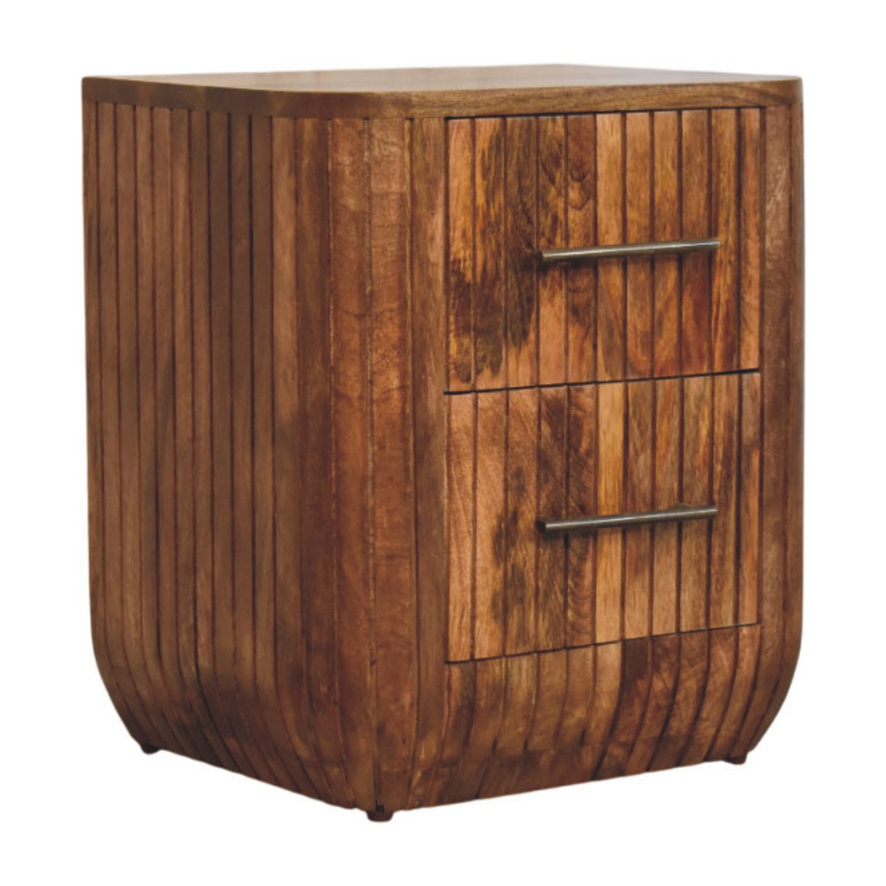 Fluted Bedside with Drawers - Image 2