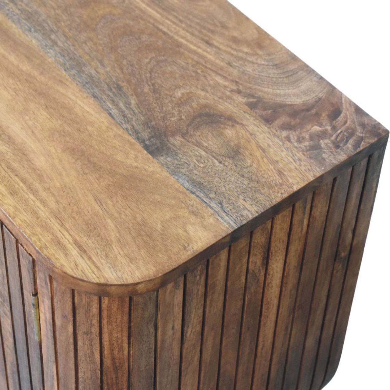 Fluted Media Console with Shelves - Image 5